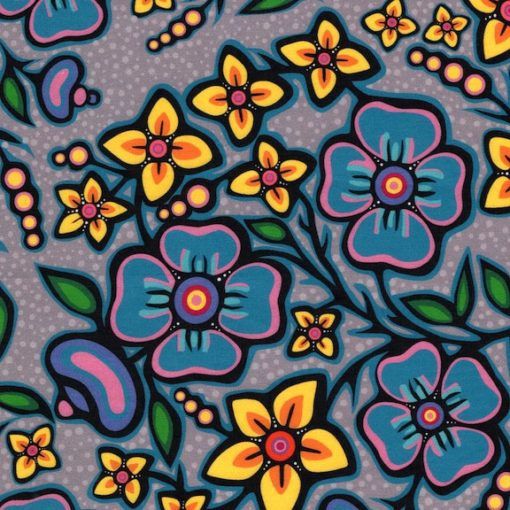 JT Ojibway Florals-grey