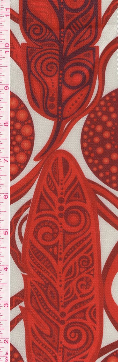 Red Stone 3” Feathers Ribbon