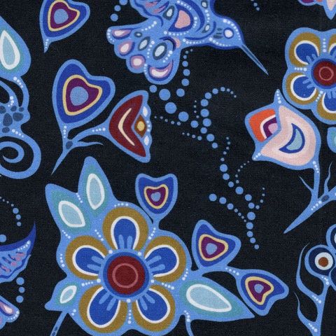 JT Ojibway Florals - Black