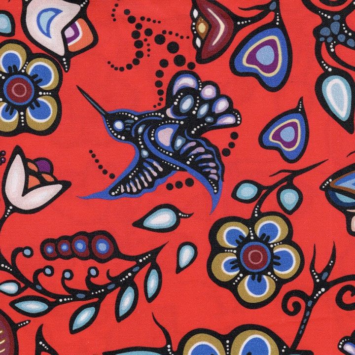JT Ojibway Florals - Red