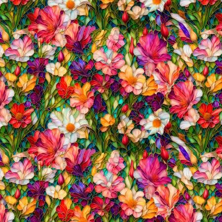 Gigi In The Garden - Stained Glass Flower Garden - Multi