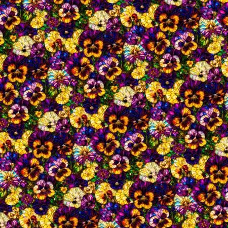 Gigi In The Garden - Stained Glass Pansies - Multi