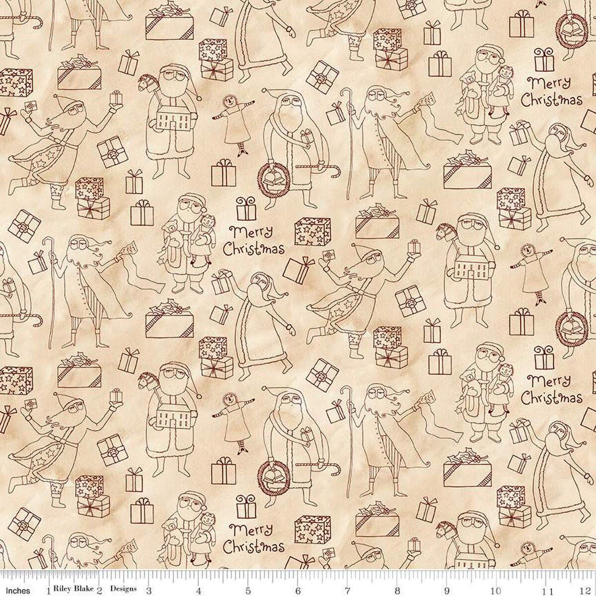 Naughty or Nice-Santa and Gifts parchment