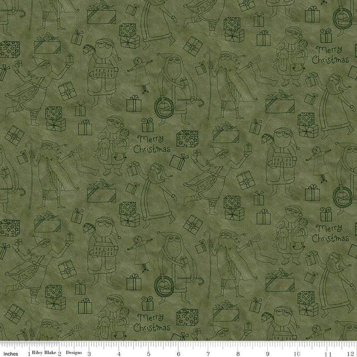 Naughty or Nice- santa and gifts green