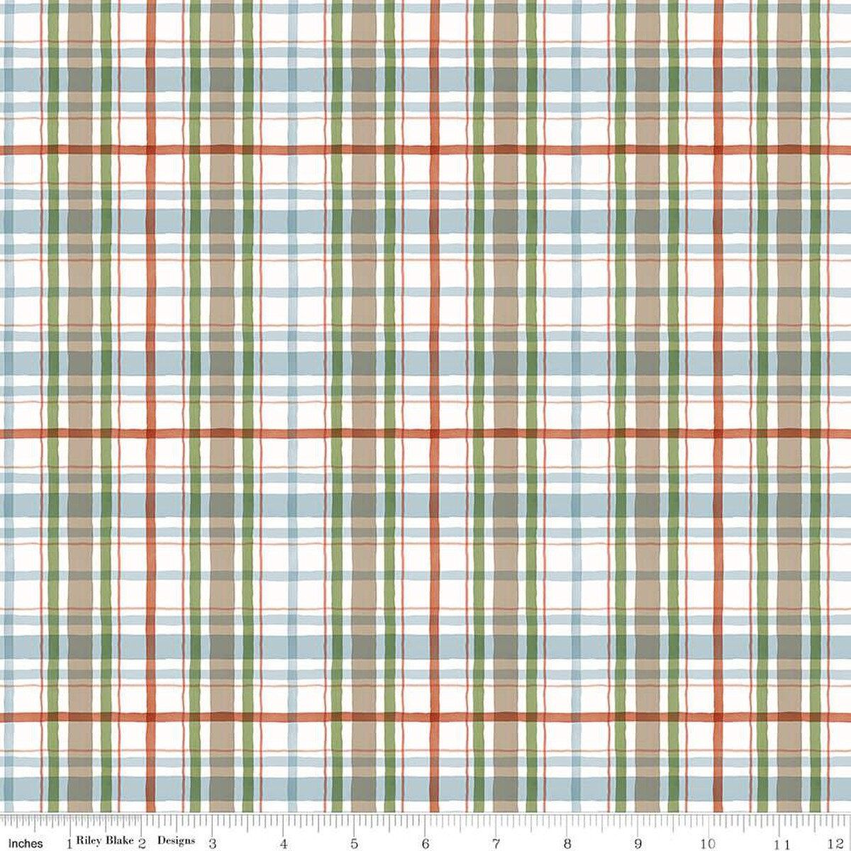 Santa's Tree Farm- snowy plaid