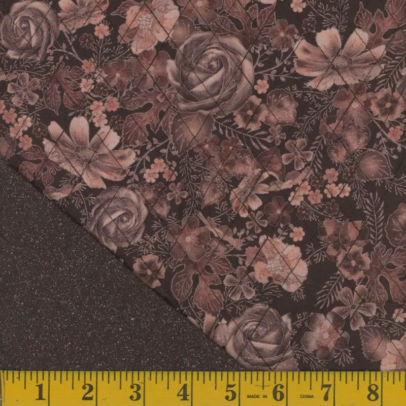 Quilted Cotton- black/pink