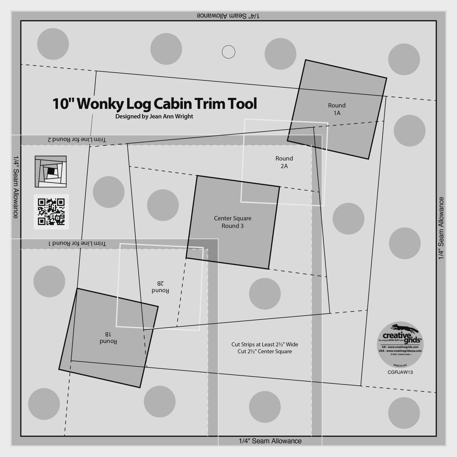10" Wonky Log Cabin Ruler