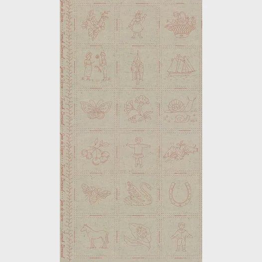 French General Linen - Joie de Vivre Rouge Panel