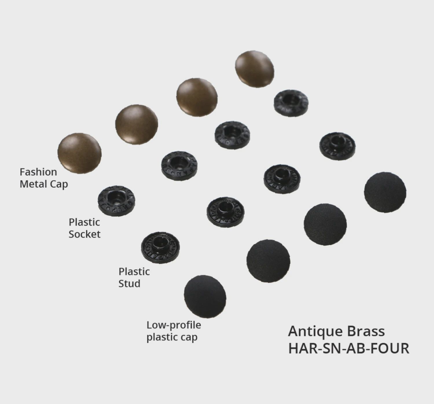 Snaps, Tool Free - Antique Brass