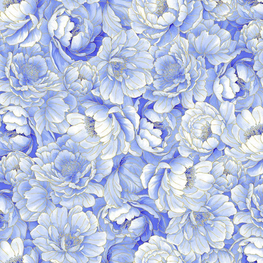 Moonlight Floral Metallic - Blue