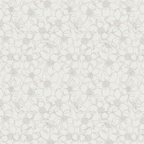 Leopard Garden Collection- Flower Sketch - Cream