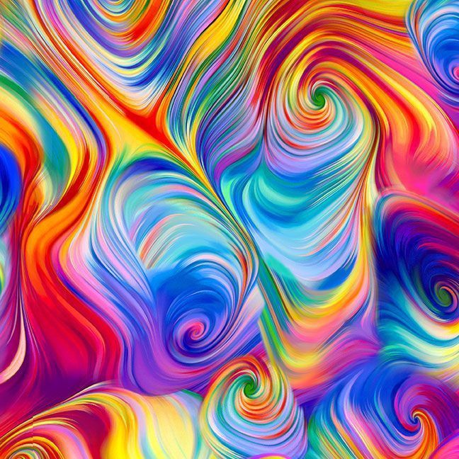 Petal Power Abstract Swirl - Rainbow