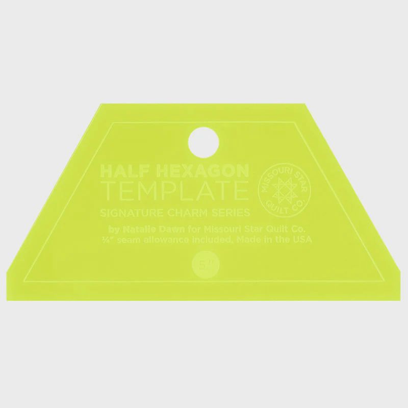 5” Ruler Half Hexagon Template