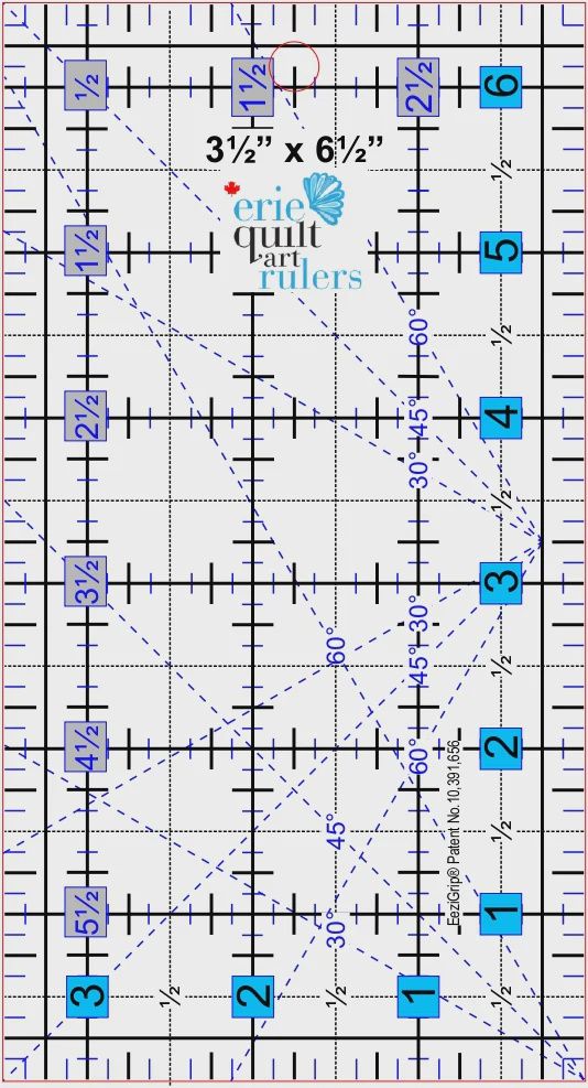 3.5 x 6.5 non slip ruler