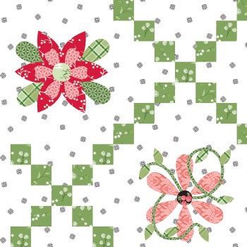 Front Porch Flower Chain Cheater Print - White