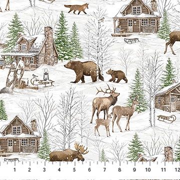 Winter Woodland - White Cabin
