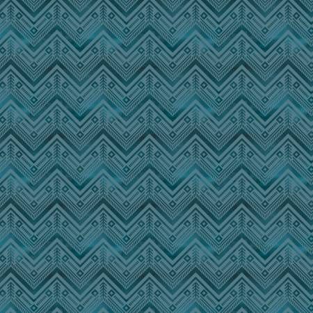 Twilight Wolf Pack-Forest Geo chevron-blue