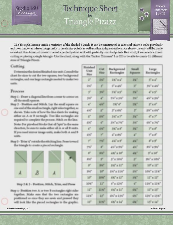 Triangle Pizazz- Technique Sheets