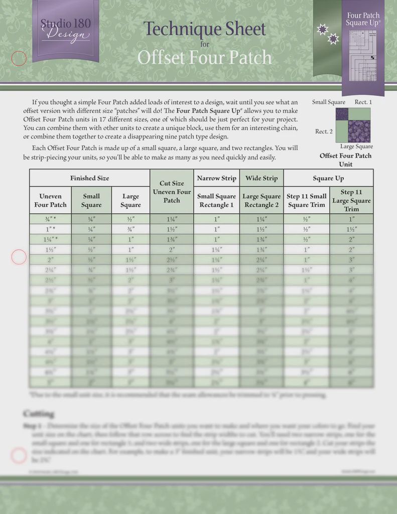 Offset Four Patch- Technique Sheet