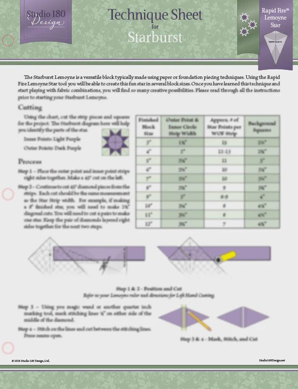 Starburst Lemoynes- Technique Sheet