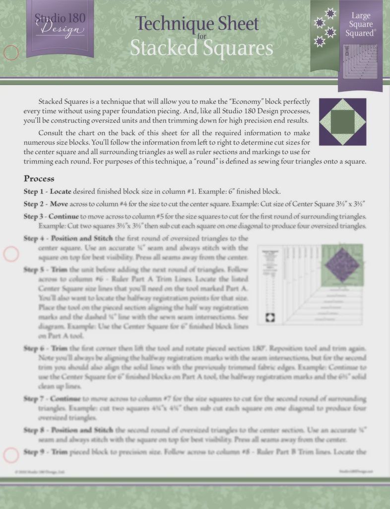 Stecked Squares- Technique Sheet