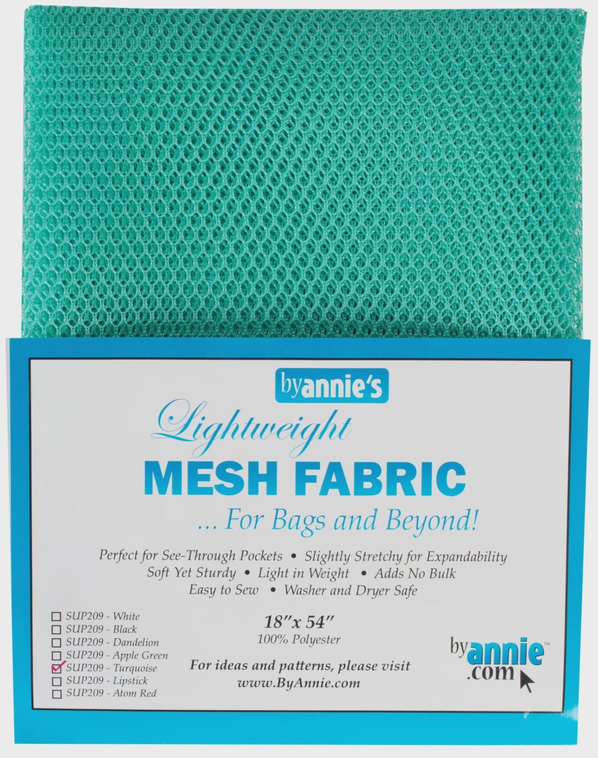 mesh fabric -turquoise - byannie's