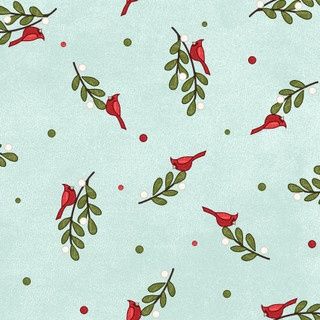 Snowtop Mountain Flannel green cardinals MASF11164-Q