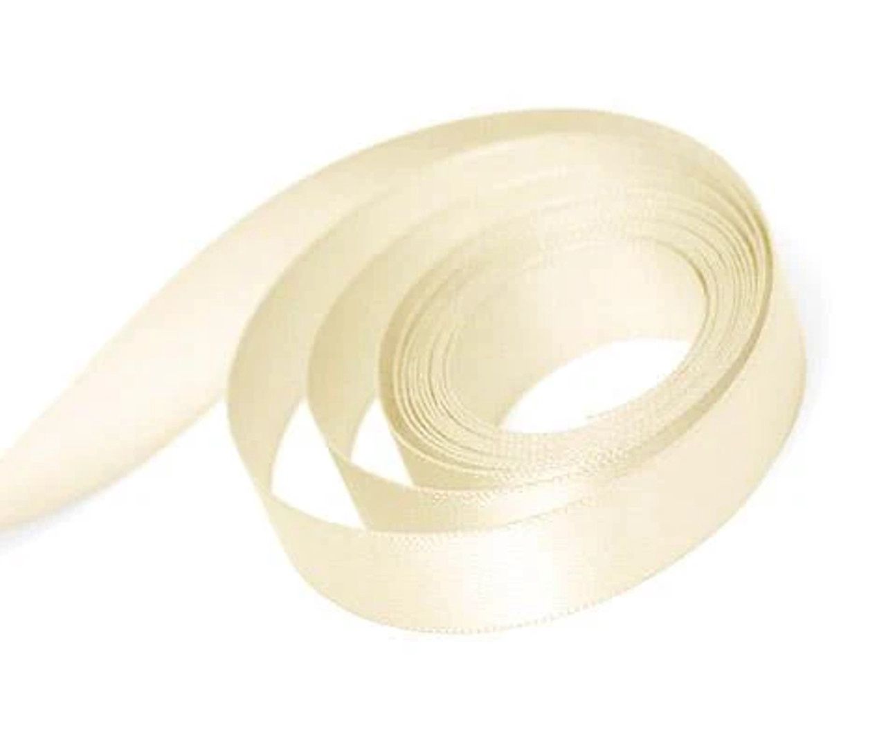 Cream 5/8 single face satin ribbon
