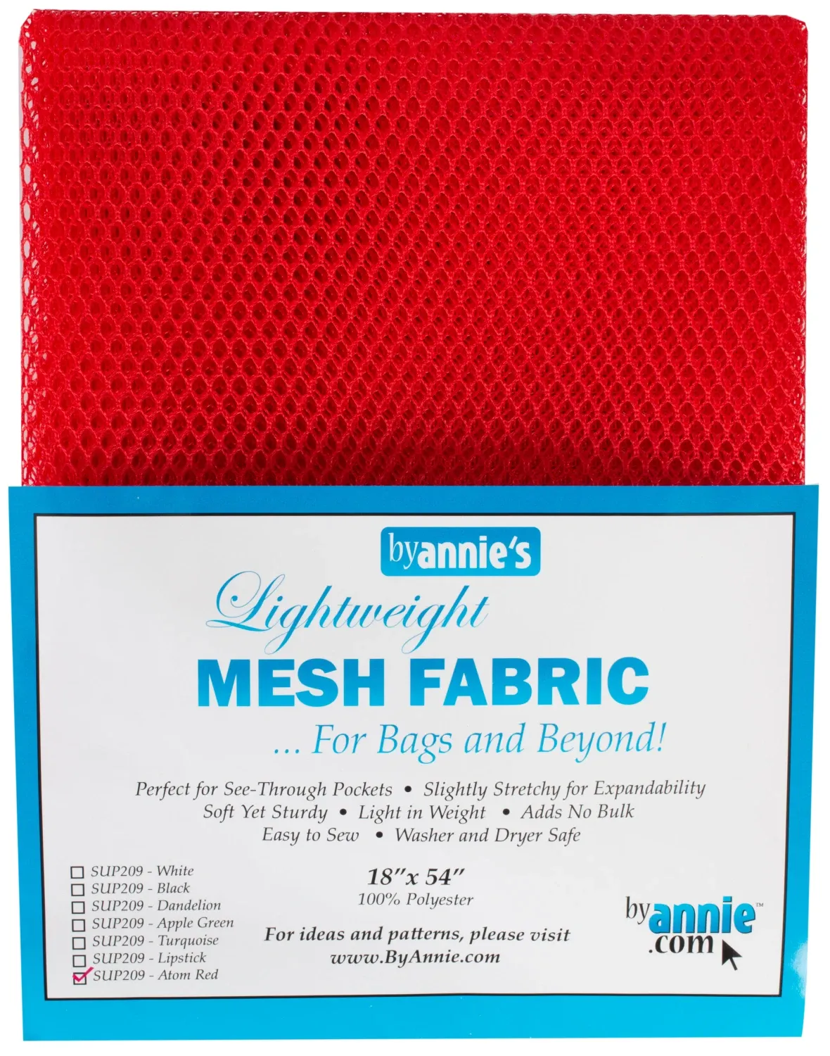 Lightweight Mesh Fabric, Colour: atomic red