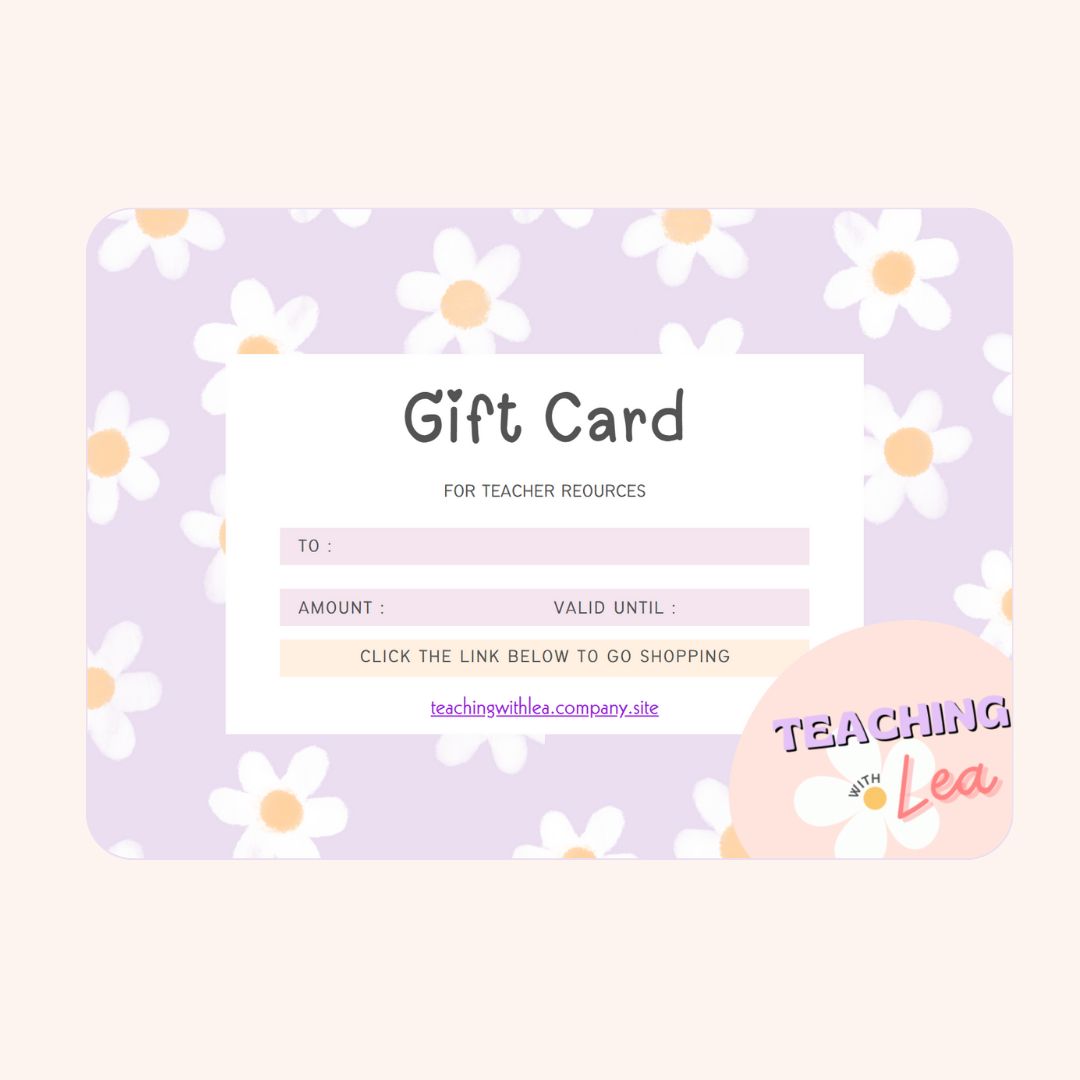 Teacher Gift card