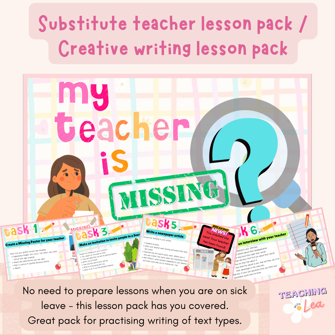 Substitute Lesson Pack: Creative Writing