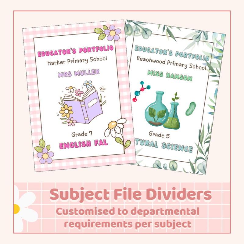 Custom Subject File Dividers