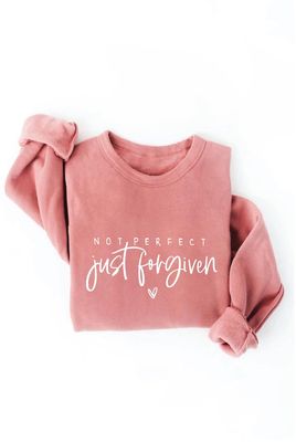 Not Perfect Just Forgiven Sweatshirt - Mauve, Size: S
