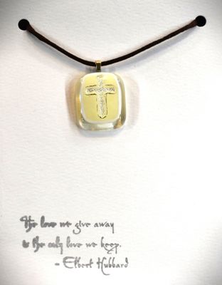 Silver Cross on Cream Background