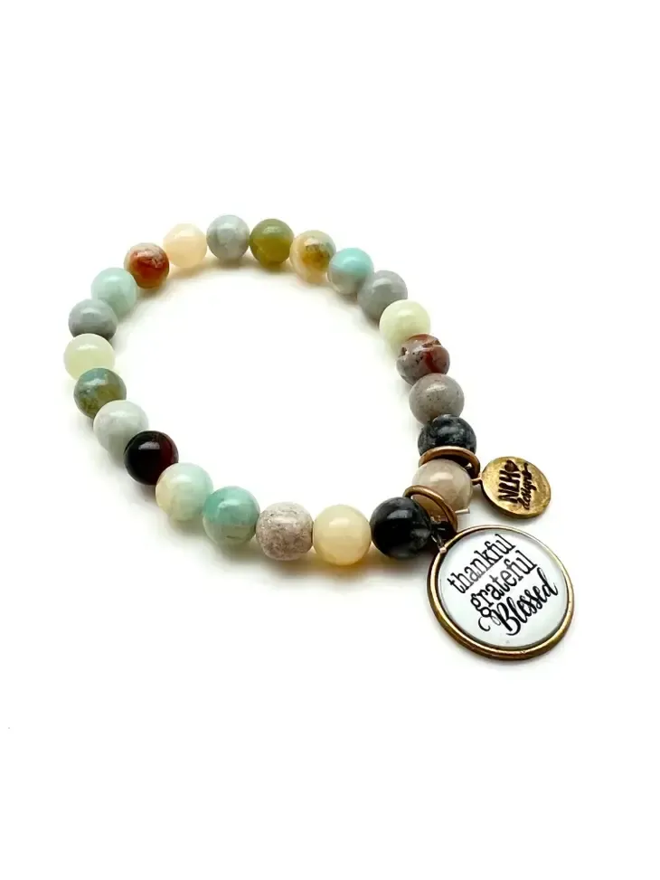 SENTIMENT BRACELET 9 THANKFUL GRATEFUL BLESSED