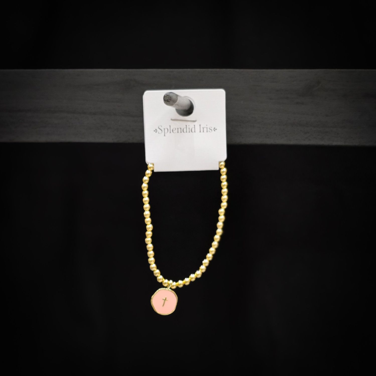 TINY CROSS BRACELET ROSE