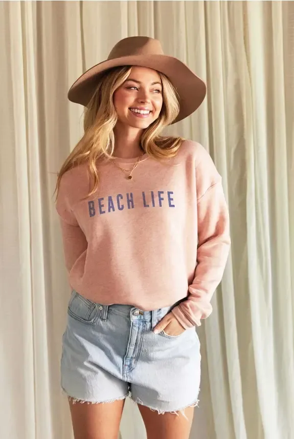 Beach Life Rose Sweatshirt