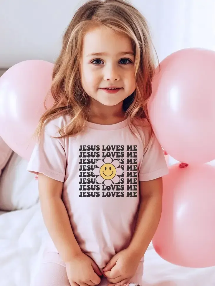 NLH JESUS LOVES ME SMILEY KID'S TEE, Size: 2T