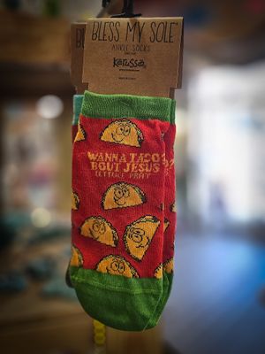 BLESS MY SOLE SOCKS WANNA TACO-RED