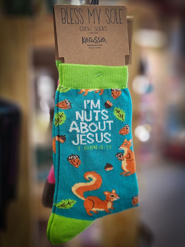 BLESS MY SOLE SOCKS SQUIRREL