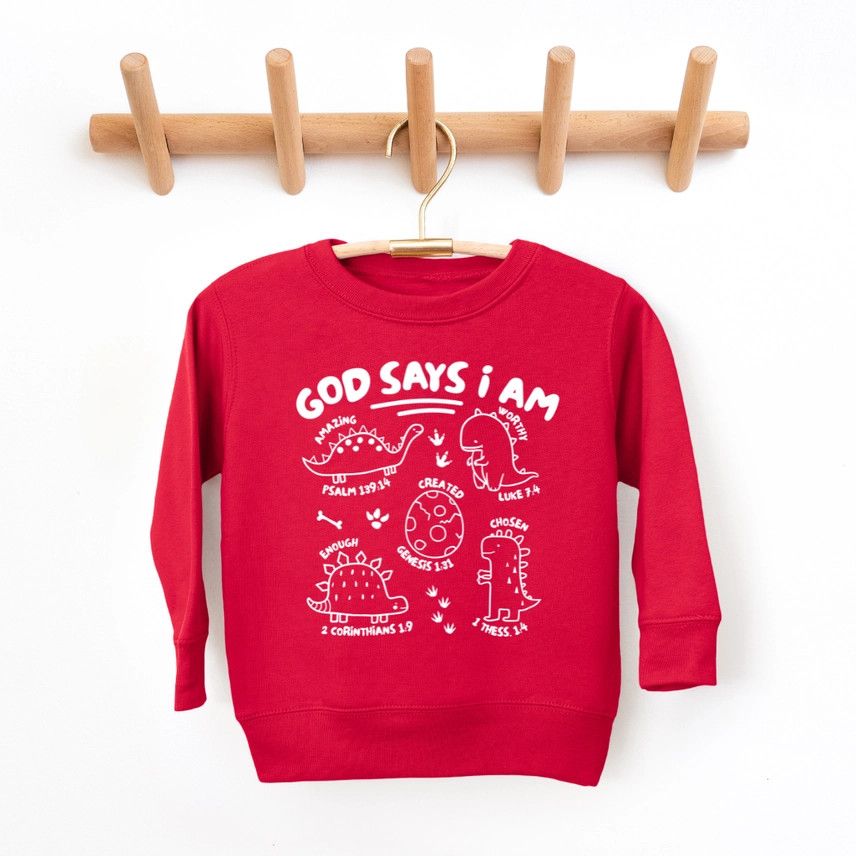 GOD SAYS I AM SWEATSHIRT RED