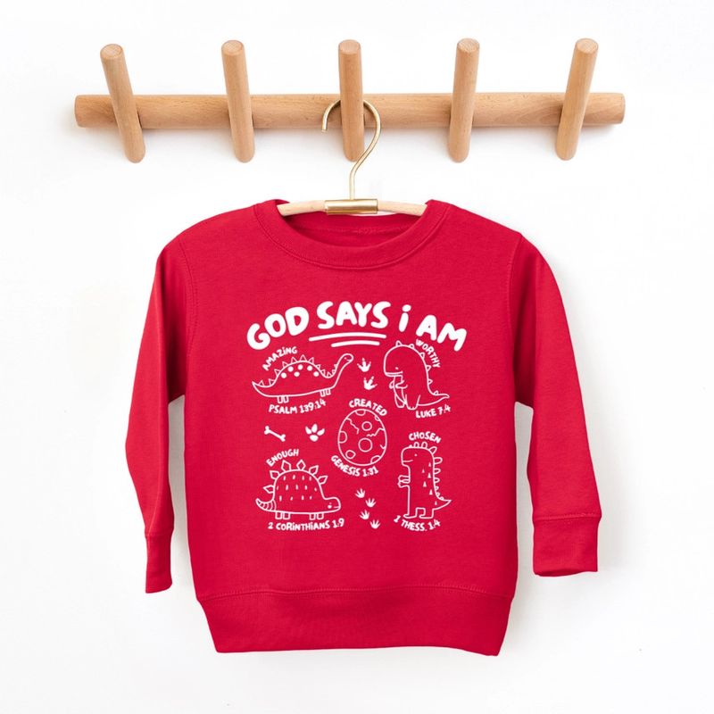 GOD SAYS I AM SWEATSHIRT RED