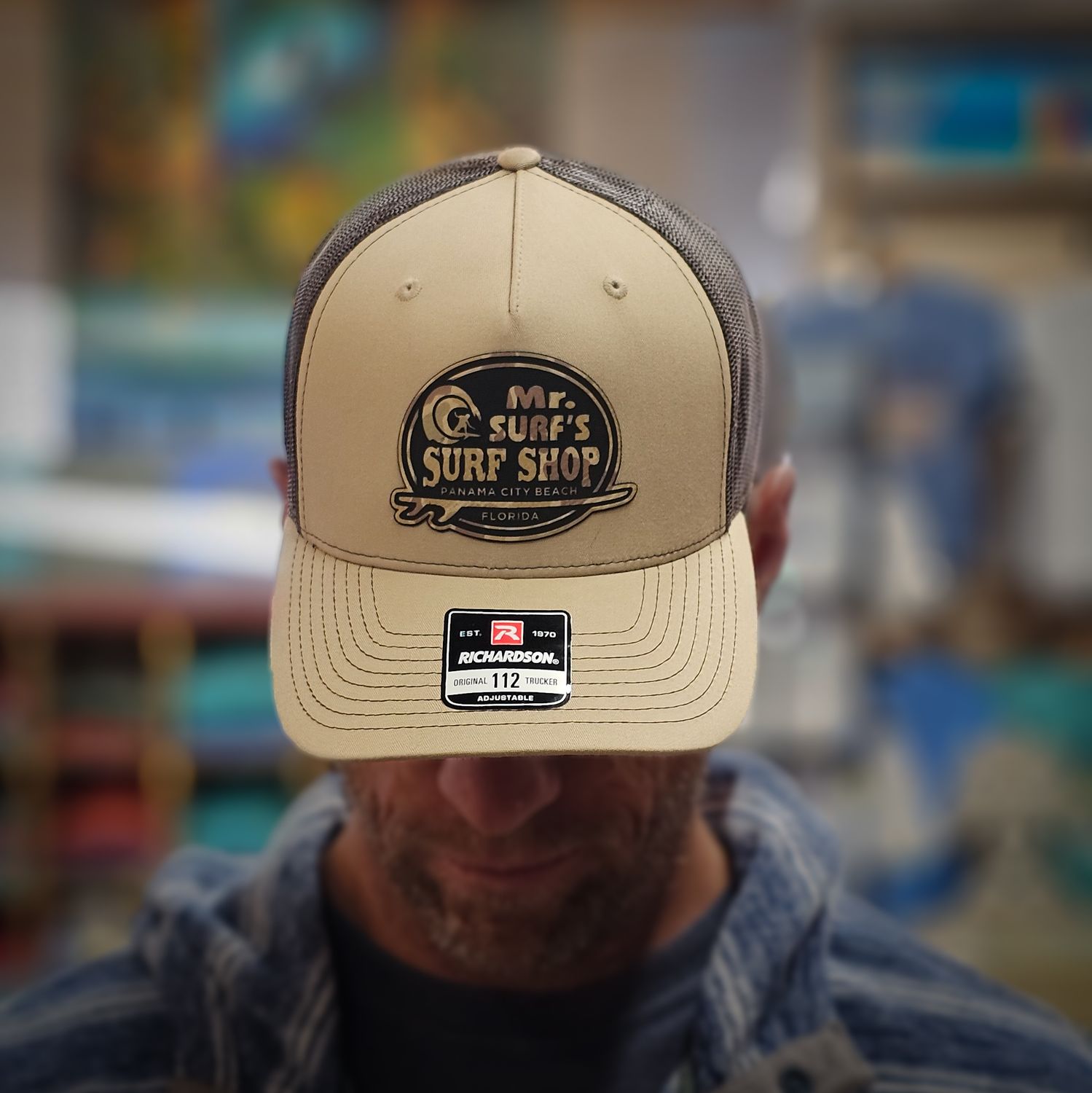 MS CAMO SPLIT TRUCKER BAMBOO/BLACK PATCH
