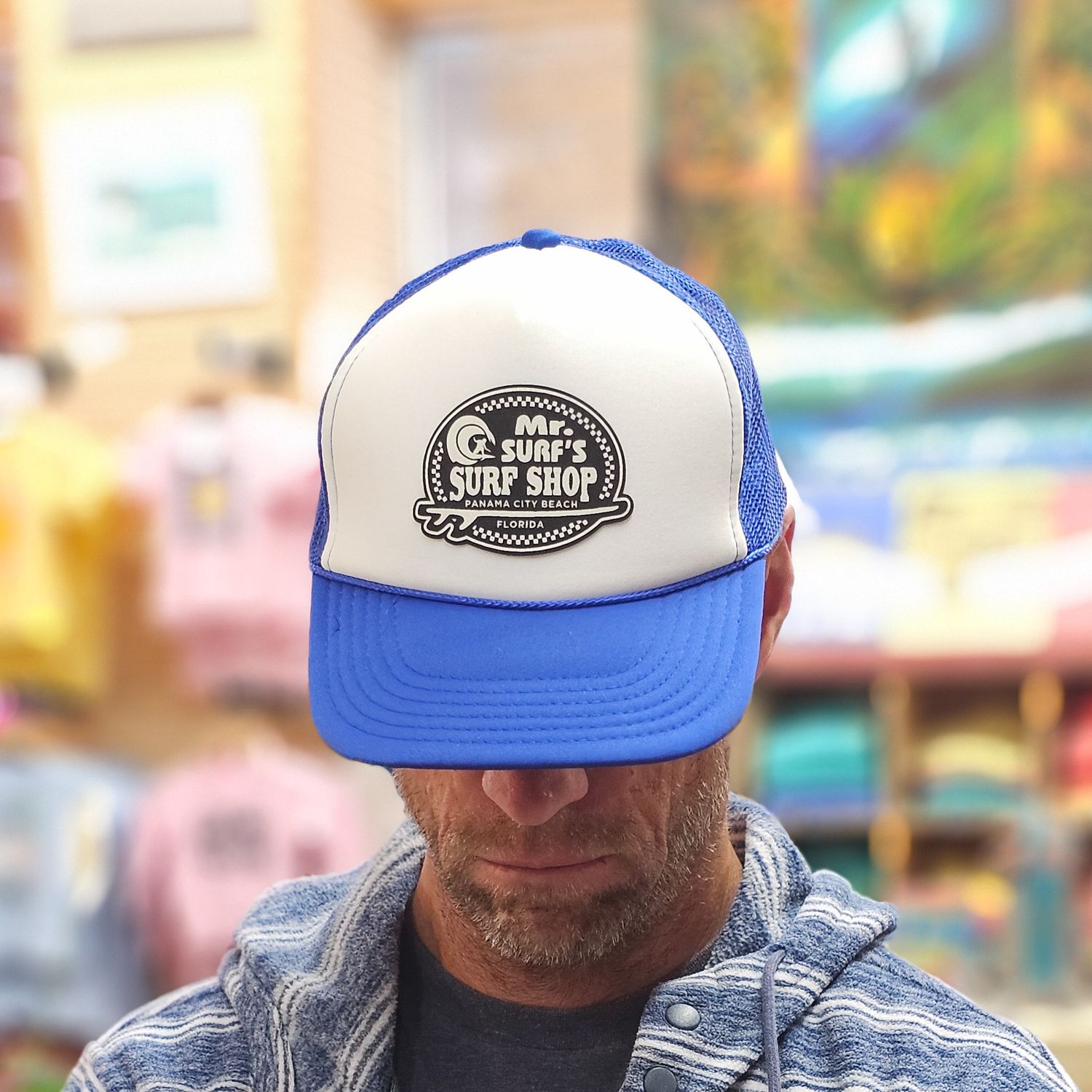 MS ROYAL/WHT/RYL TRUCKER WHITE/BLACK PATCH