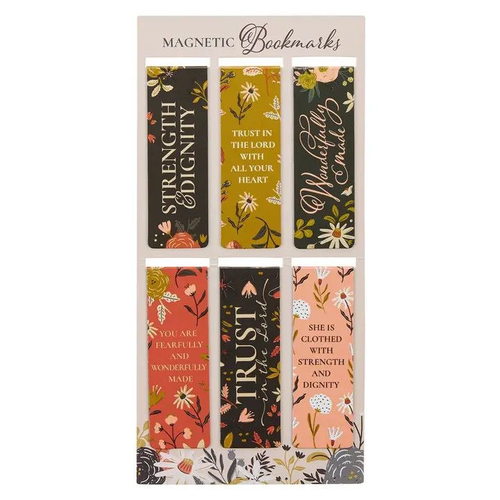 MAGNETIC BOOKMARK SET WARM FLORALS
