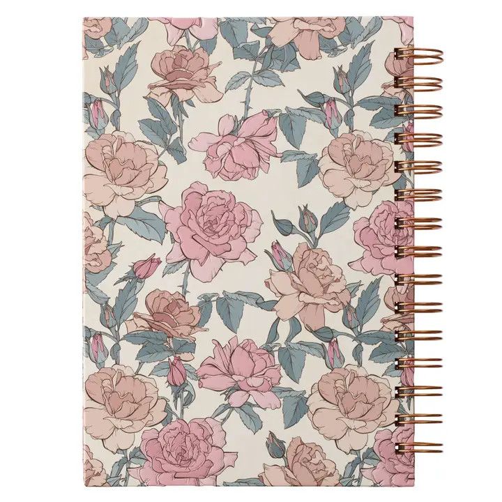 MY STRENGTH AND MY SONG PINK ROSE WIREBOUND HARDCOVER JOURNAL