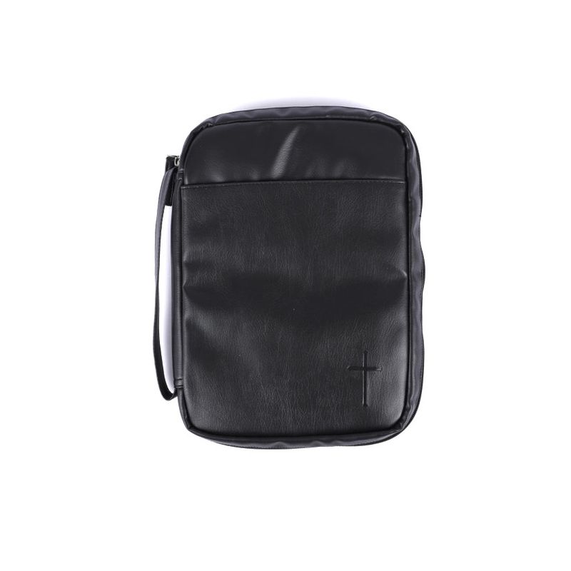BIBLE COVER IMITATION LEATHER CROSS