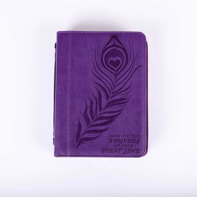 BIBLE COVER IMITATION LEATHER GREAT LOVE PURPLE