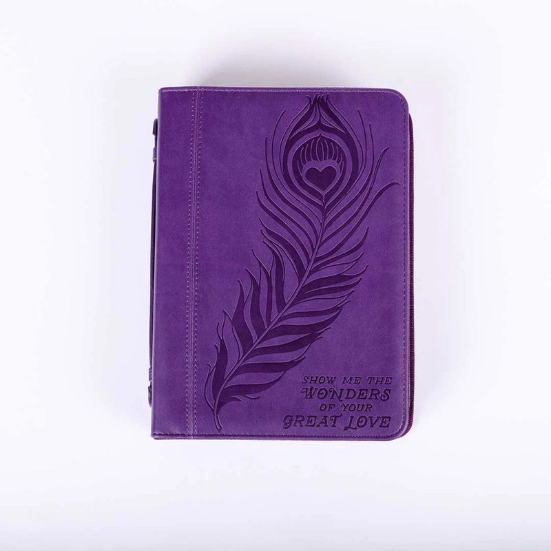 BIBLE COVER IMITATION LEATHER GREAT LOVE PURPLE
