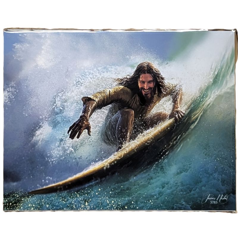 JESUS SURFING ARTIST PRINT